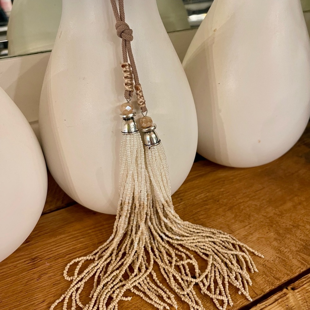 Long Lanyard Beaded Necklace